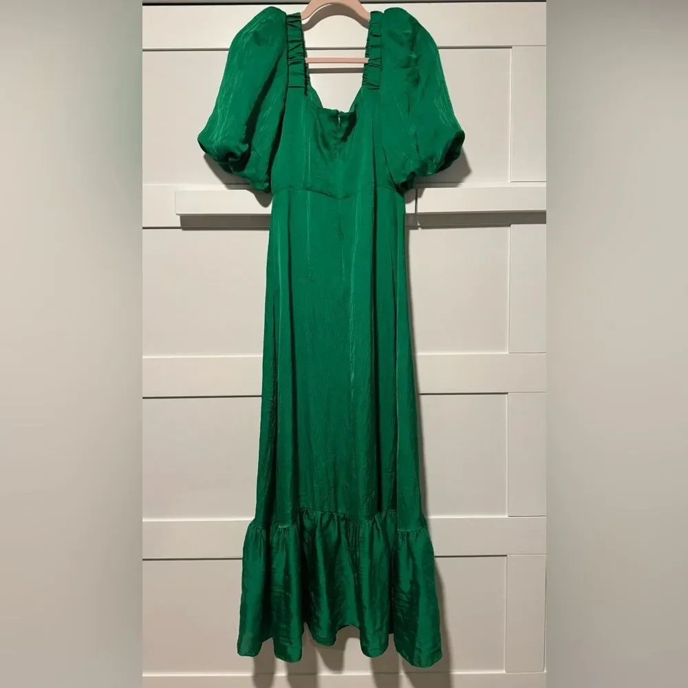 Sandro Falbala Embellished Cutout Green Midi Dress Size 36 NWT Retail $580 - Picture 5 of 11